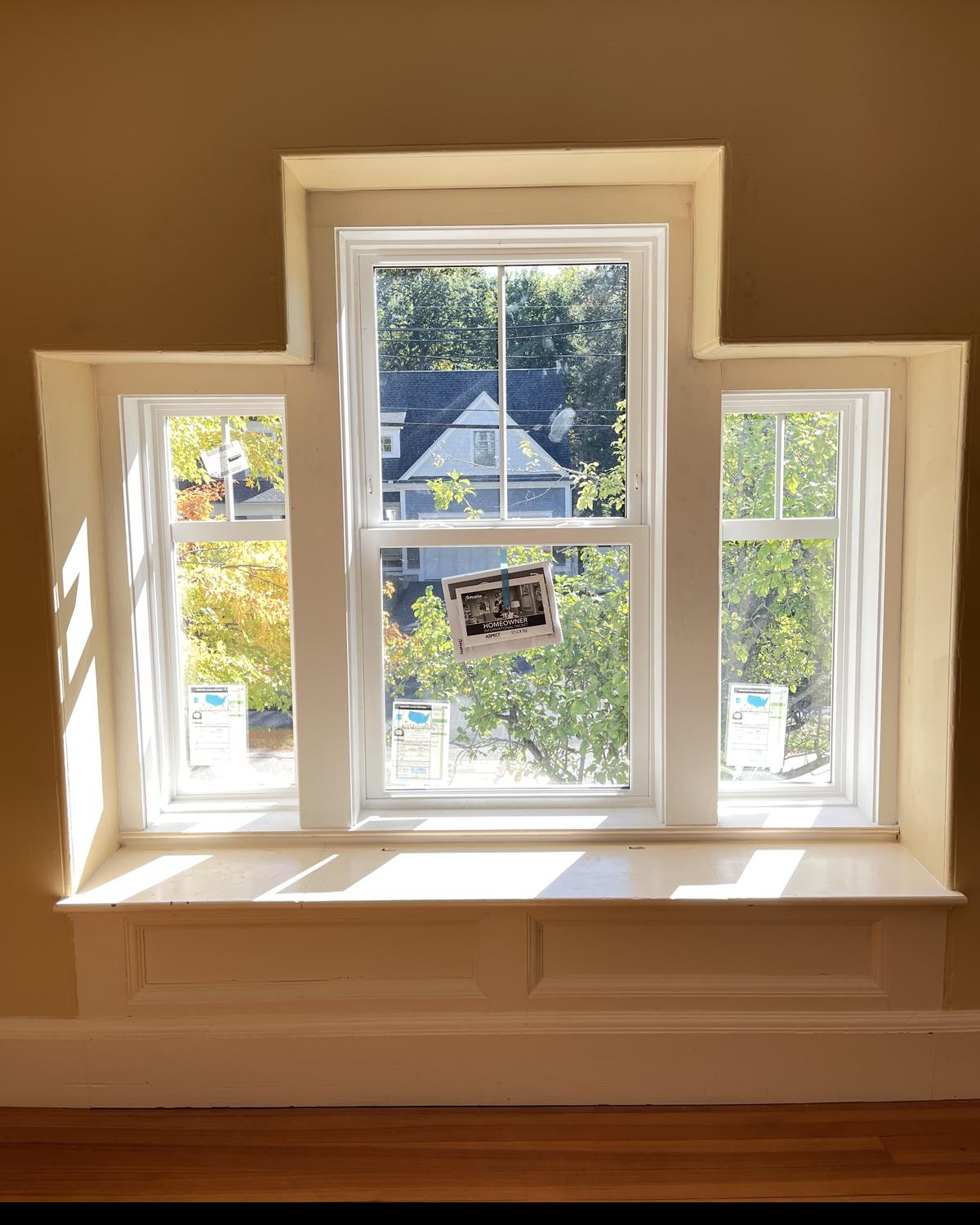 Rebuilt interior trim around three new replacement windows