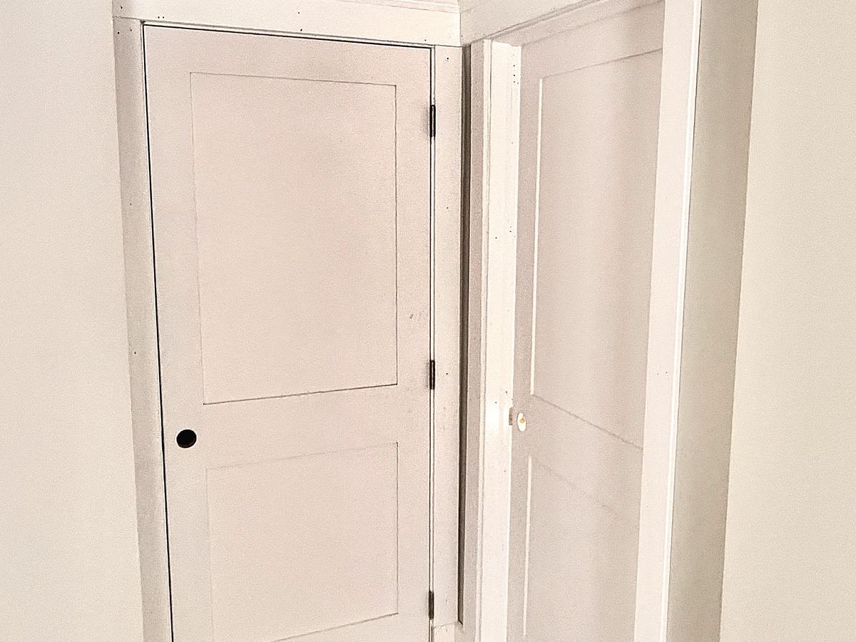 Paneled interior door with casing